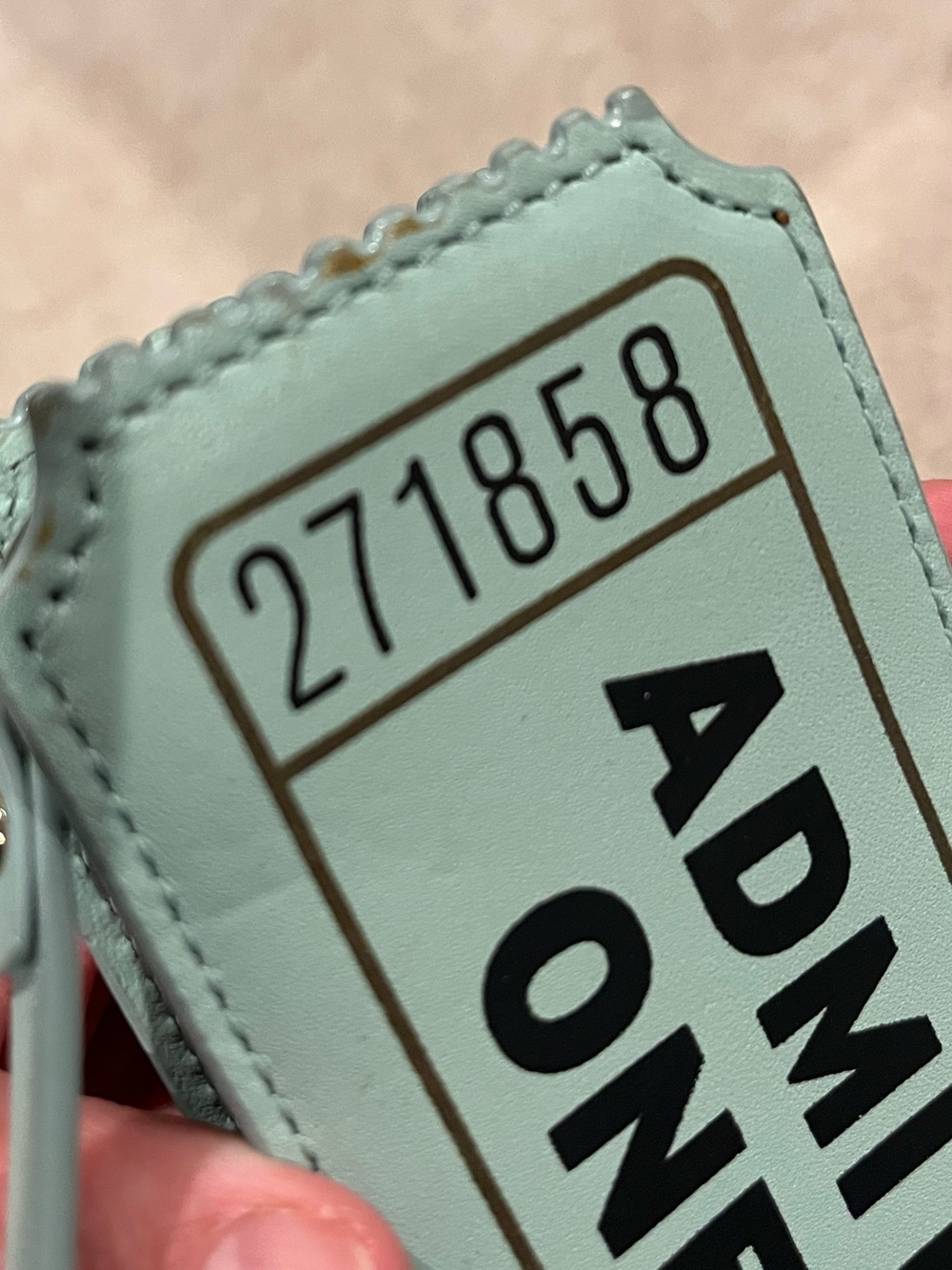 Kate Spade Rare Admit One Ticket Zip Wallet - Mint Green - Picture 6 of 14